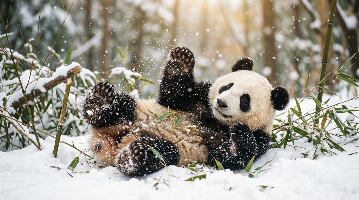 抖阴熊猫视频 - 大熊猫雪地嬉戏视频在线观看